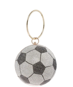 Full Rhinestone Soccer Ball Clutch 6680 BLACK